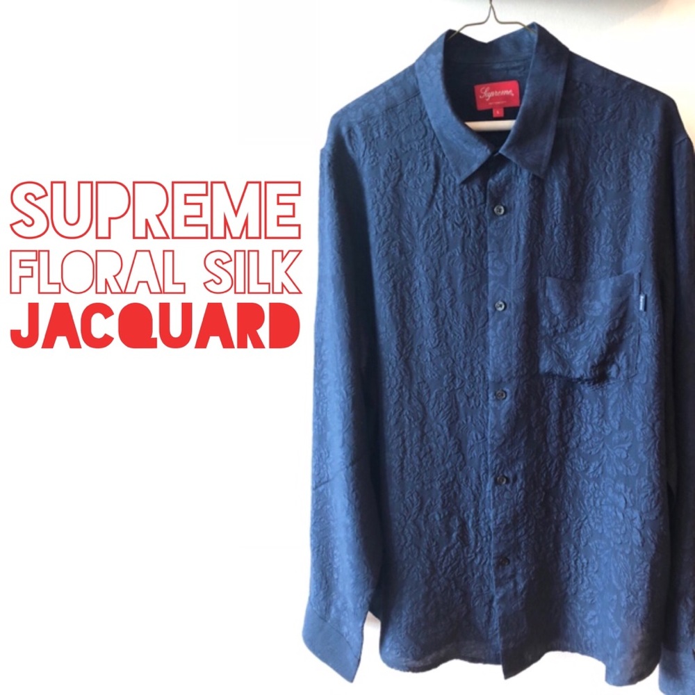 Authentic Supreme Floral Silk Jacquard Shirt